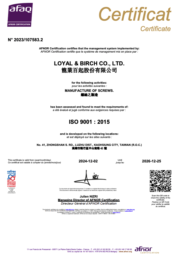 ISO 9001:2015 Certificate